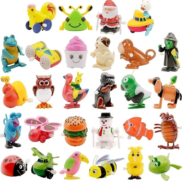 28 pack of cute assorted wind up toys